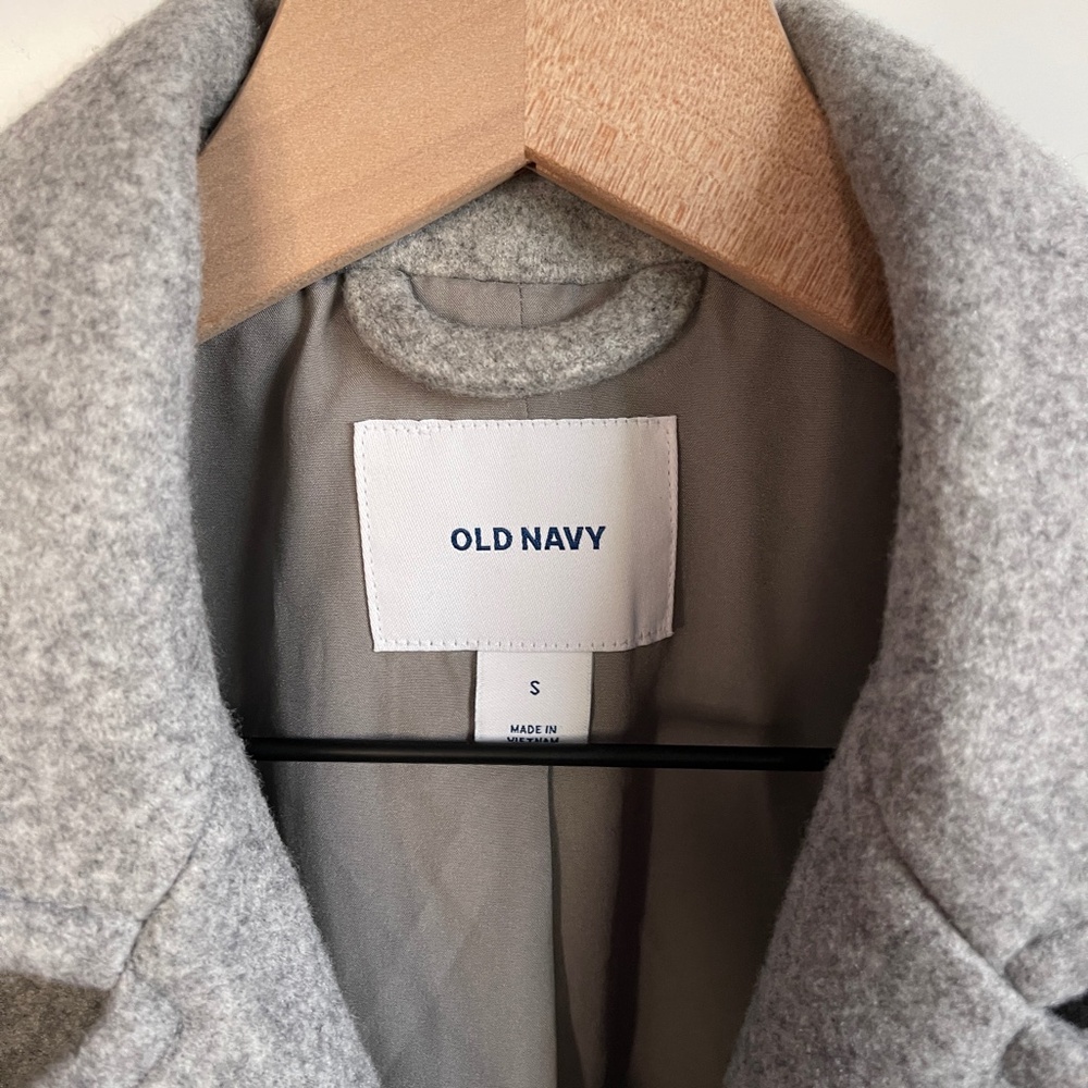 Old Navy Asymmetrical Dress Coat Wool Blend Size Small - Picture 4 of 9